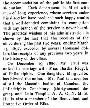 Biographical Review — 1897 — Harry B. Paul biography, page 3