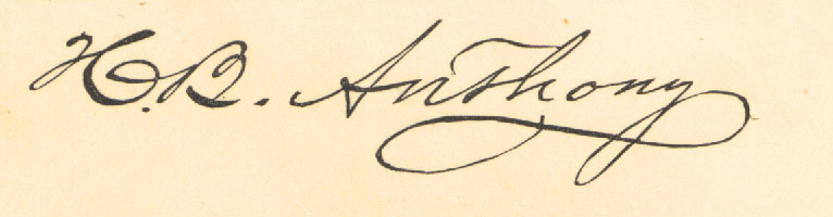 H. B. Anthony signature