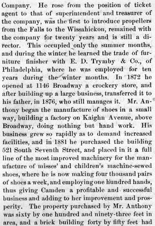 Harry B. Anthony biographical review, 1897, column 3