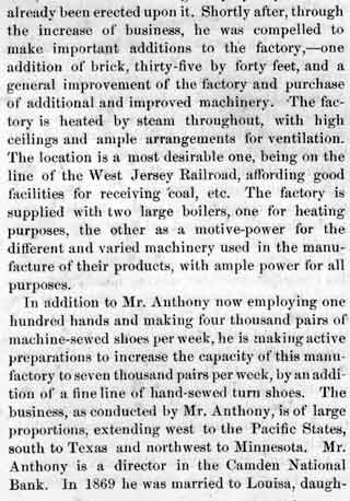 Harry B. Anthony biographical review, 1897, column 4