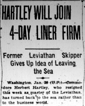 Hartley Will Join 4-Day Liner Firm — Camden Courier-Post, January 28, 1928 (column 1)