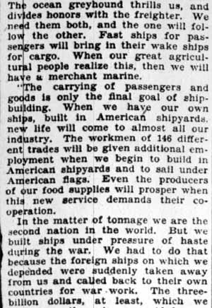 Hartley Tell How America May Lead In Marine Trade — Camden Courier-Post, February 15, 1928 (part 2)