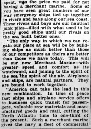 Hartley Tell How America May Lead In Marine Trade — Camden Courier-Post, February 15, 1928 (part 3)