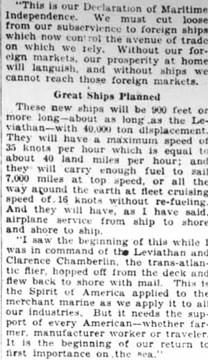 Hartley Tell How America May Lead In Marine Trade — Camden Courier-Post, February 15, 1928 (part 5)