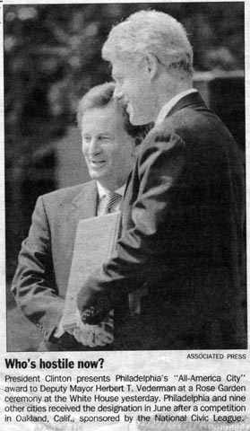 Herbert Vederman with President Clinton