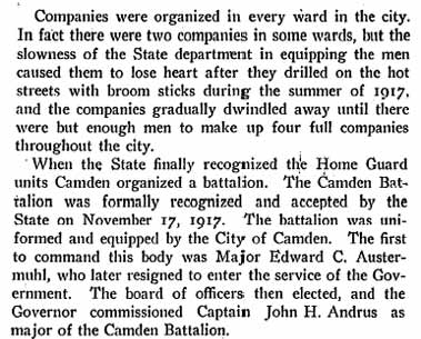History of Camden County WWI book page 3