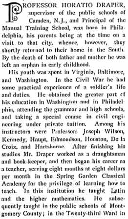 Horatio Draper biographical review, 1897, column 1
