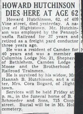 Obituary for Howard Hutchinson