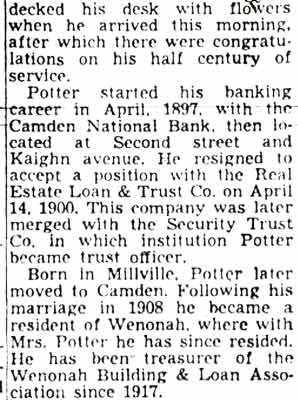Newspaper article about Potter's 50th anniversary, part 2