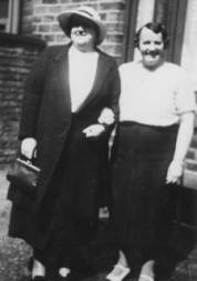 Clara Coxon and May Brook in England, circa 1937