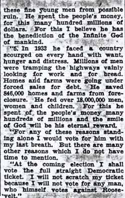 Eason Cites Roosevelt Record (continued)