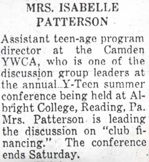 Newspaper clipping about Isabelle Patterson