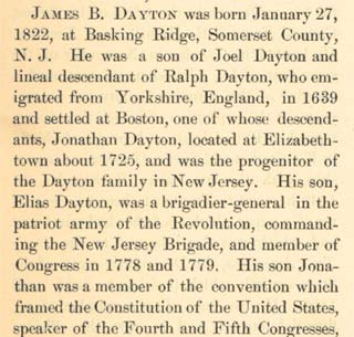 James B. Dayton biography excerpt, Prowell's History of Camden County, 1886, page 1