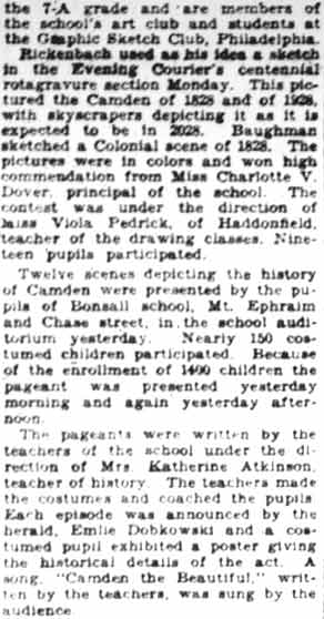 Centennial Pageants Given by Camden School Children, February 18, 1928, part 2