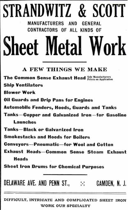 Strandwitz & Scott advertisement from the 1913 Camden City Directory Buyer's Guide