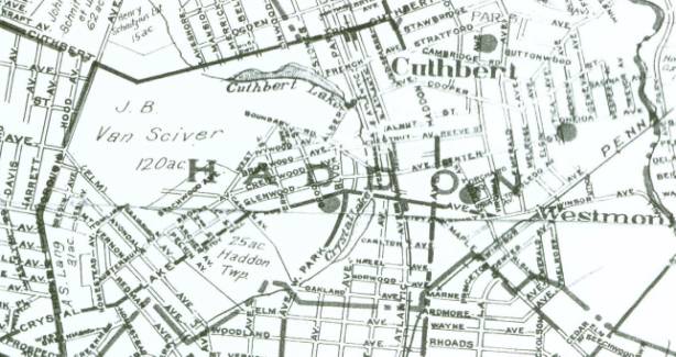 Map of Camden County and Vicinity, Franklin Survey Company, Philadelphia, PA, 1935