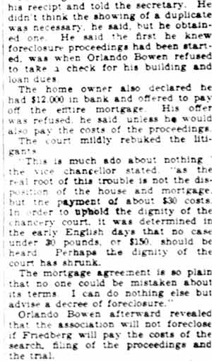 Camden Courier-Post, February 7, 1928 — B. & L. Makes Offer to End Foreclosure (continued)