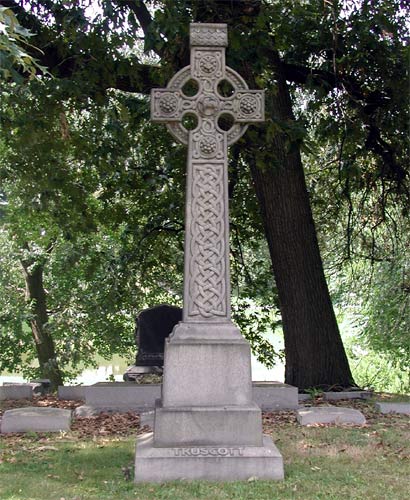 Truscott family monument at Harleigh Cemetery — Celtic cross