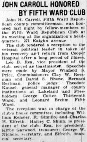 Camden Courier-Post, February 20, 1928 — Fifth Ward Republican Club