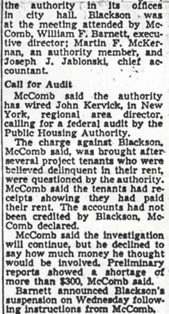 Newspaper article reporting arrest of John F. Blackson, part 2
