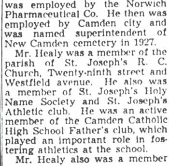 Camden Courier-Post, April 19, 1950 — John F. Healy Dies At 49 (continued)