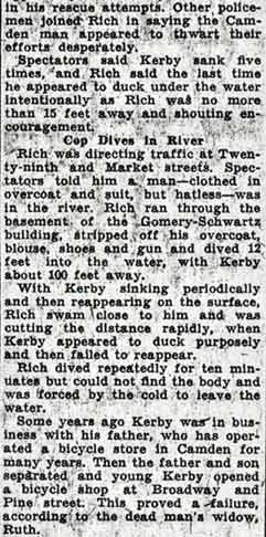 Camden Courier-Post, January 8, 1938 — Camden Man Dies in Plunge In Schuylkill (continued)