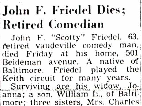 Obituary of John F. Friedel, part 1