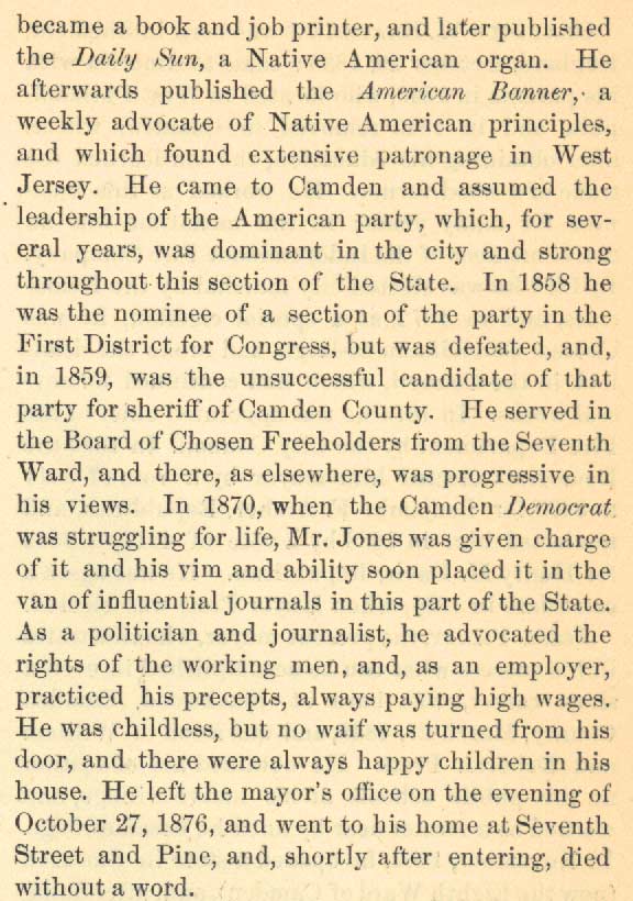 John H. Jones biography, History of Camden County NJ, Prowell 1886, page 2