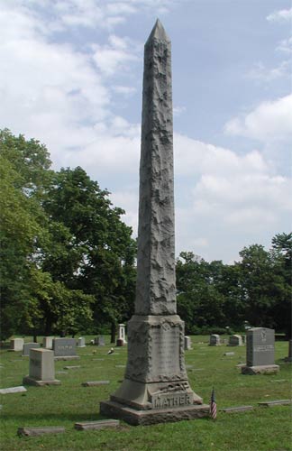 Mather family obelisk at Harleigh Cemetery, Camden, NJ