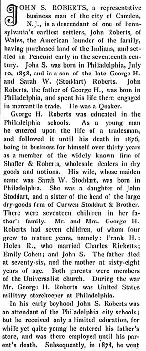 Biographical Review, 1897 — John S. Roberts, page 1