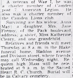 John T. Cleary, 59, Ex-Jurist, Dies, Camden Courier-Post, January 31, 1950, part 2