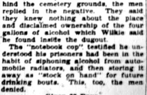 Camden Courier-Post, April 3, 1928 — Cemetery Cave Raided