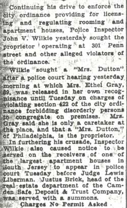 Wilkie Continues Apartment Drive, Camden Courier-Post, August 1, 1936
