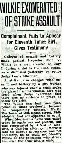 Wilkie Exonerated of Strike Assault, August 12, 1936, part 1