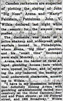 Camden 'Gang' Linked With Avena Murder, Camden Courier-Post, August 19, 1936