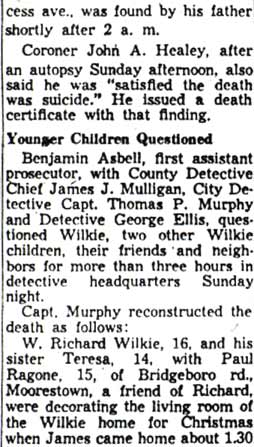John V. Wilkie case continued