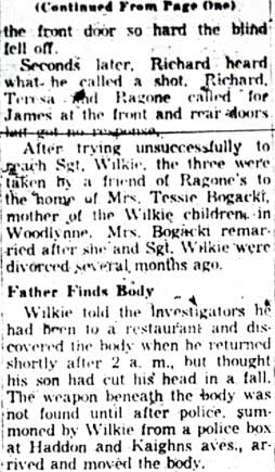 John V. Wilkie case continued