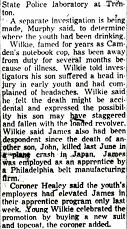 John V. Wilkie case continued
