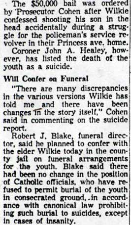 John V. Wilkie case continued
