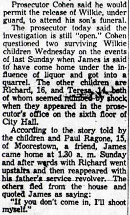 John V. Wilkie case continued