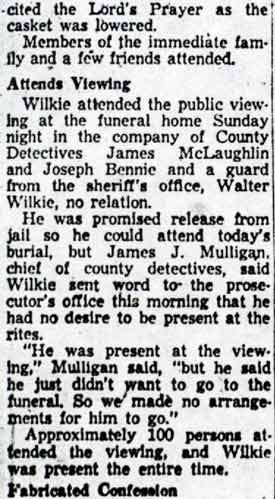 John V. Wilkie case continued
