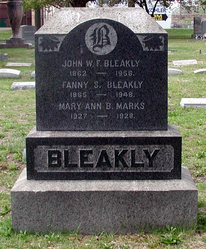 John W.F. Bleakly — Harleigh Cemetery, Camden, NJ