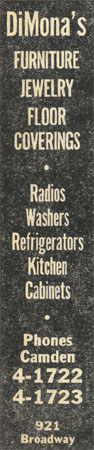 DiMona's Fine Furniture advertisement, Polk's Camden City Directory, 1947