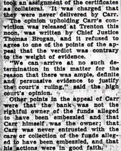 Carr's Conviction Upheld in Appeal — Camden Courier-Post, October 15, 1936, continued