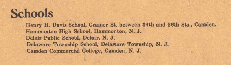 Schools section — buildings by Lackey & Hettel