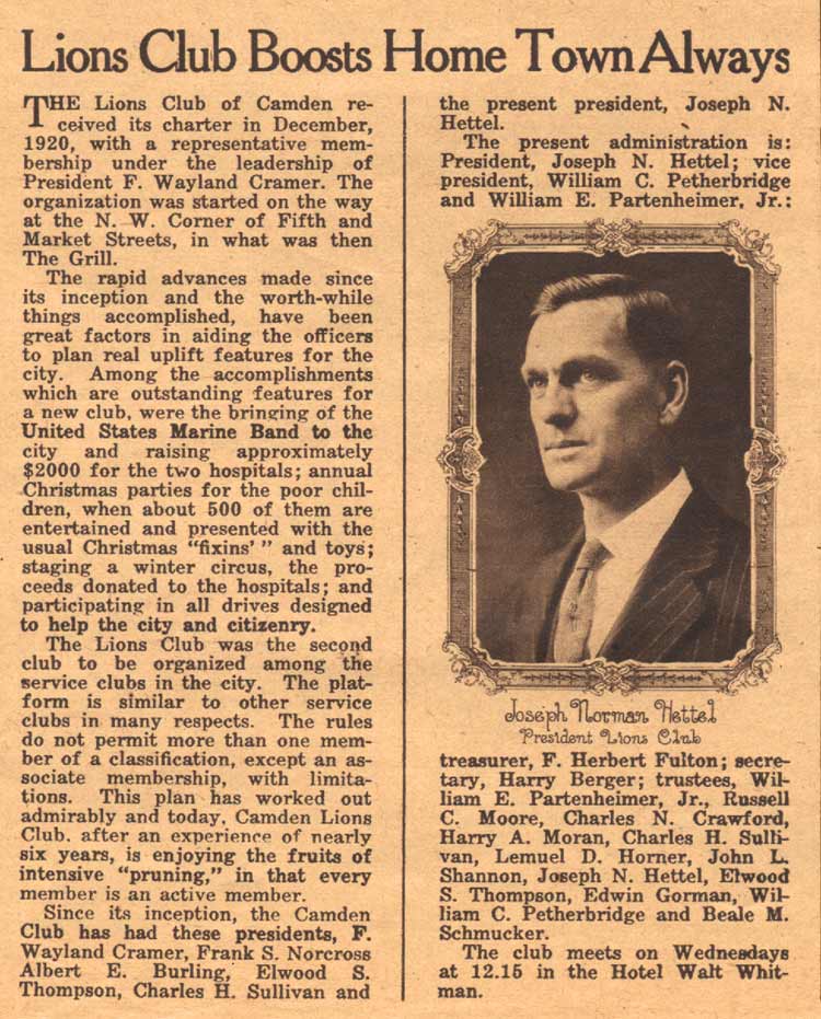 Joseph N. Hettel Sr., portrait, July 5, 1926