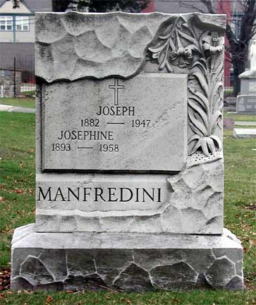 Grave of Joseph Manfredini, Calvary Cemetery, Cherry Hill NJ