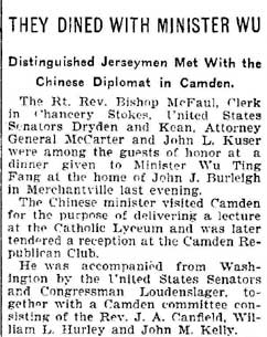 Trenton Times, May 17, 1902 — They Dined with Minister Wu