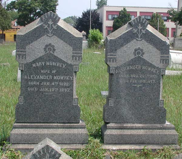 Joseph E. Nowrey grave at Evergreen Cemetery, Camden NJ