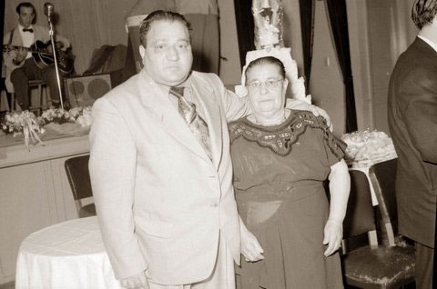 Uncle Joe and Aunt Anne at a family wedding in Camden, 1950s